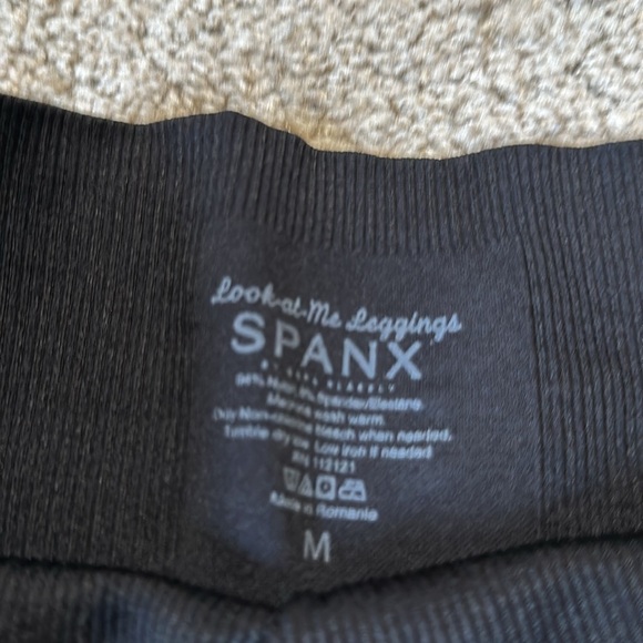 SPANX M Ribbed Look At Me Now Seamless Leggings Black Full Length - Picture 5 of 5